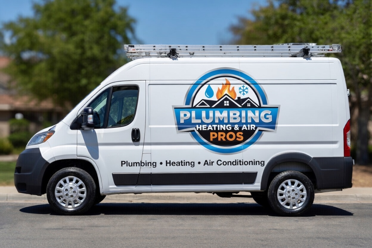 Local plumbing heating and air service van serving Santa Monica