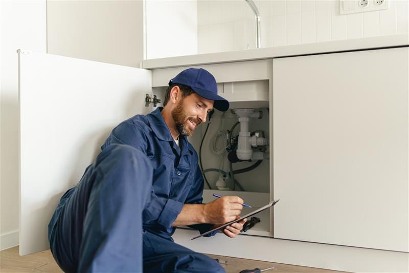 Residential plumber providing service in a Santa Monica home